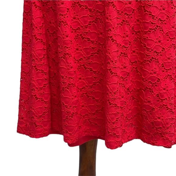 Alfani Dress 22W Lace Plus Size Party Dress Stretch Coral Boho fruit punch - Picture 8 of 12